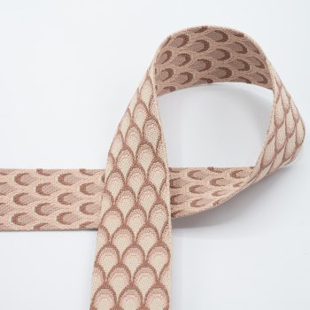 Gurtband 50mm Bögen beige/altrosa