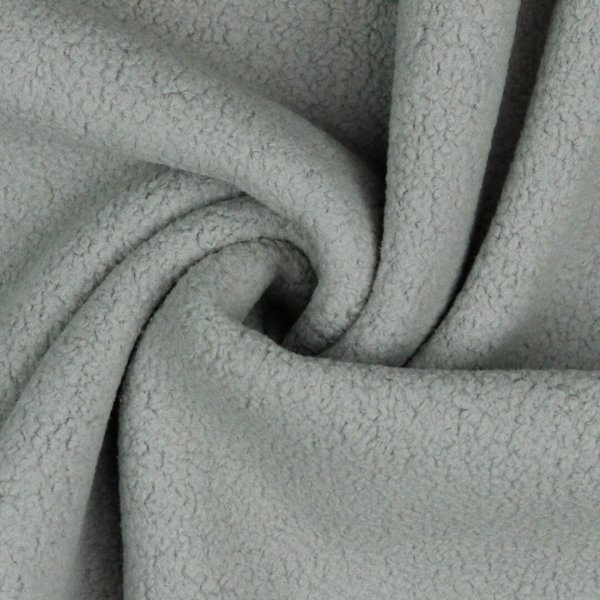 Baumwollfleece Sherpa uni hellgrau