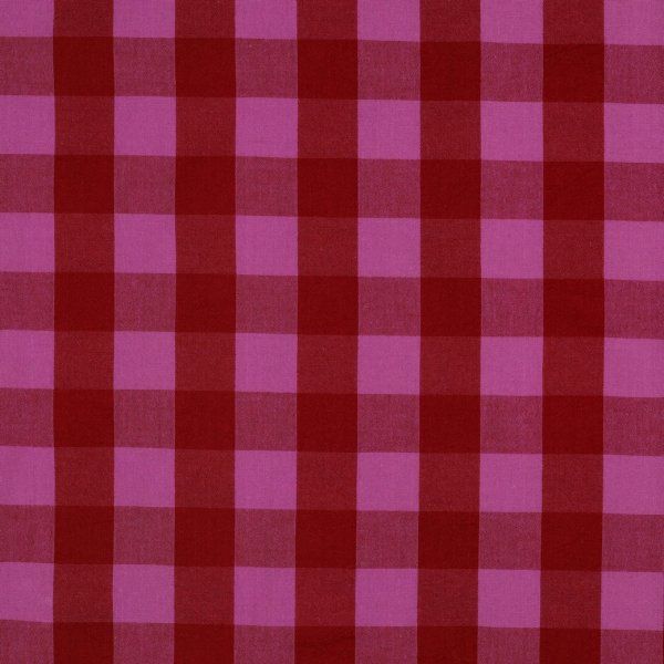 Baumwolle Popeline garngefärbt Karos Rot / Fuchsia