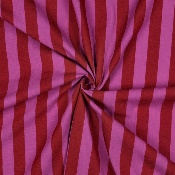 Baumwoll Popeline YD Stripes Red / Fuchsia