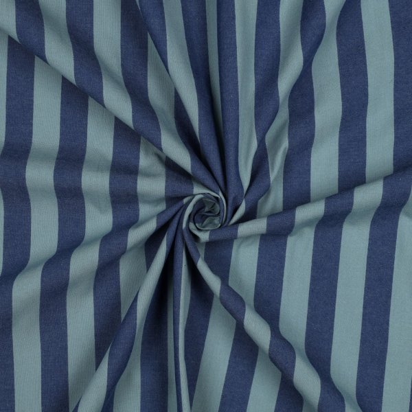 Baumwoll Popeline YD Stripes Blau / Grün