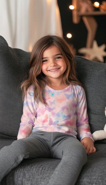 Baumwolljersey bunte Schmetterlinge, Digitaldruck