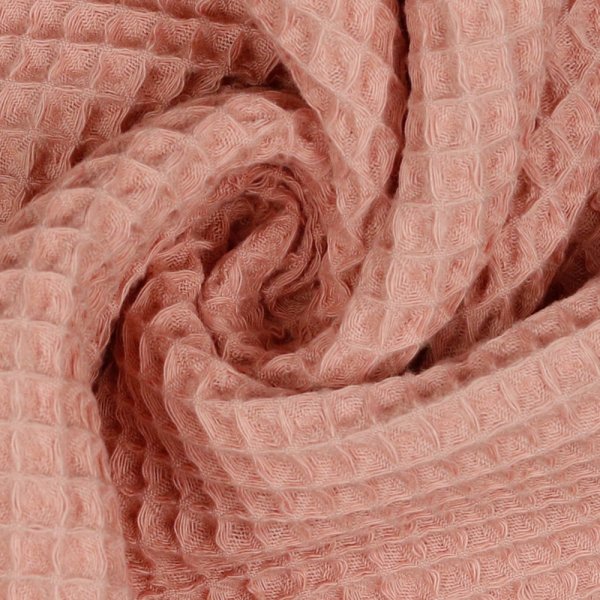 Waffelpiqué uni blush rosa