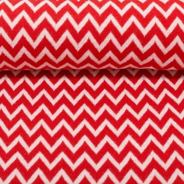 Bündchen Karla Chevron Jacquard rot /weiss