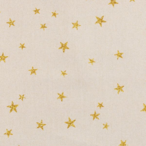 Baumwolle Webware Weihnachten Sterne gold naturweiß