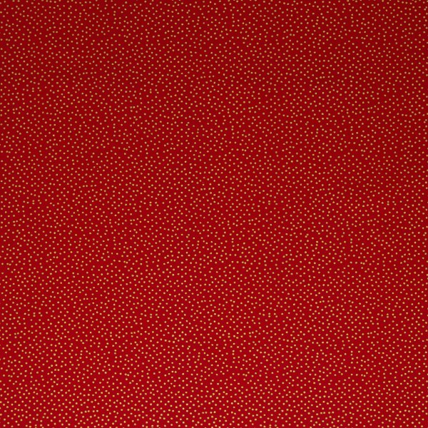 Baumwolle Webware Tupfen 1mm gold/rot