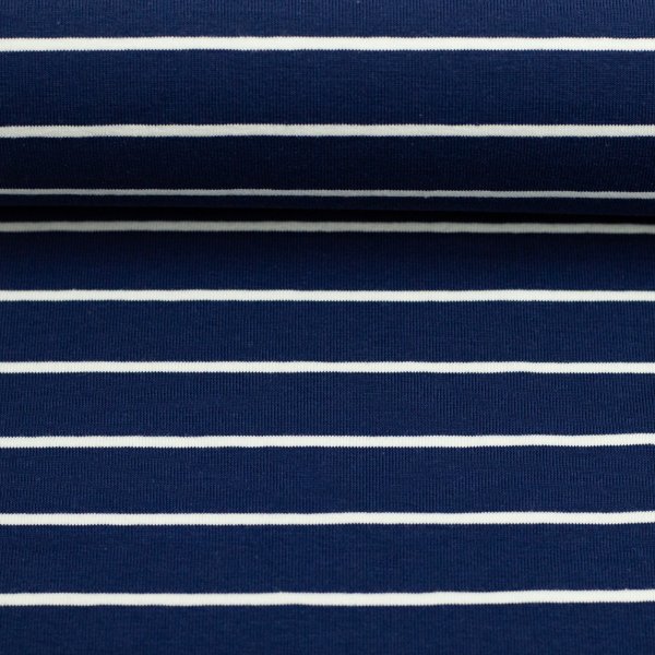 Baumwolljersey -Isa- Streifen - blau