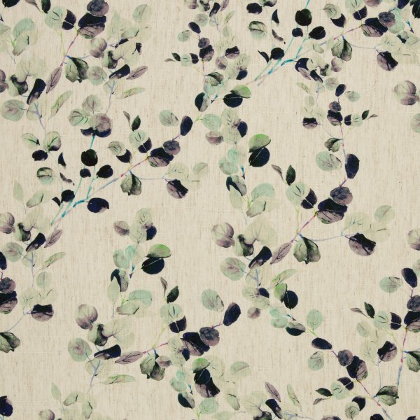 Viskose Leinen Madeira, Mischgewebe Zweige, beige/hellmint