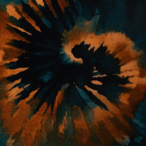 Modal French Terry KIRA Lava Blüten petrol kupfer