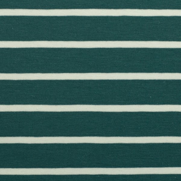 Baumwolljersey -Isa- Streifen - smaragd weiss