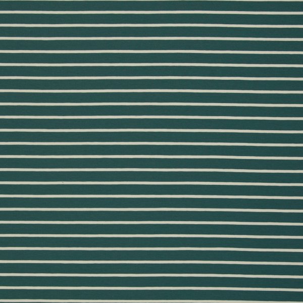 Baumwolljersey -Isa- Streifen - smaragd weiss