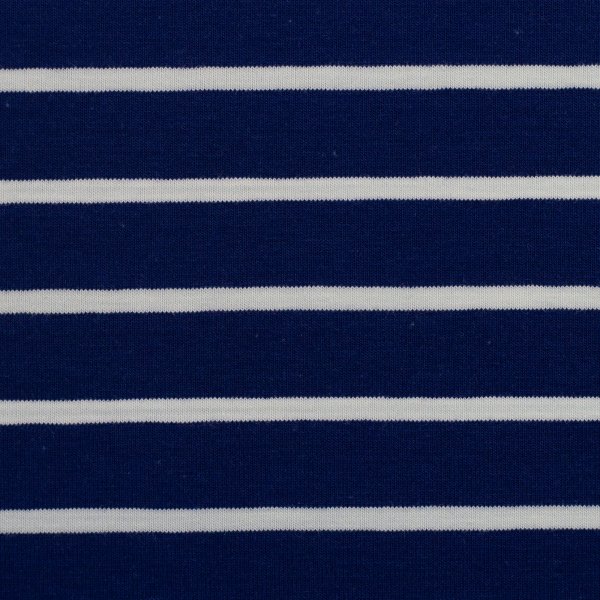 Baumwolljersey -Isa- Streifen - marine weiss