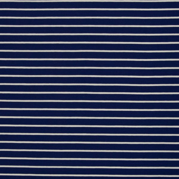 Baumwolljersey -Isa- Streifen - marine weiss
