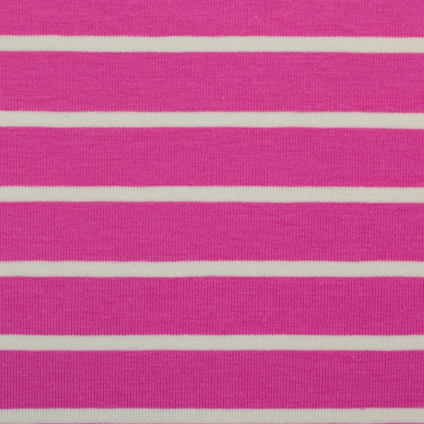 Baumwolljersey -Isa- Streifen - beere weiss