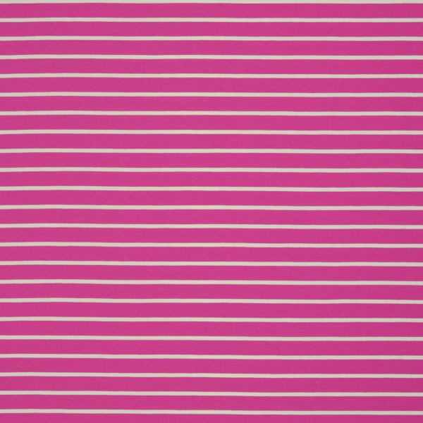 Baumwolljersey -Isa- Streifen - beere weiss