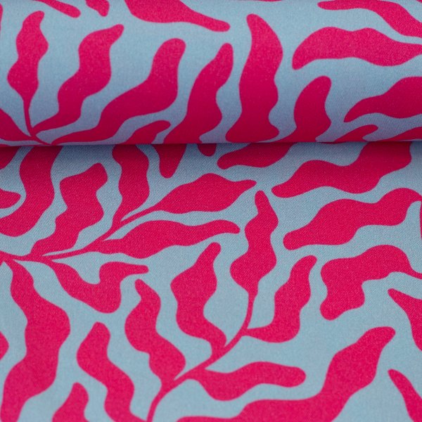 Viskose Webware Dancing Algae by Thorsten Berger pink/hellblau