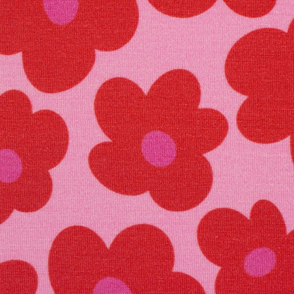 Viskosejersey Happy Flowers by Cherry Picking pink
