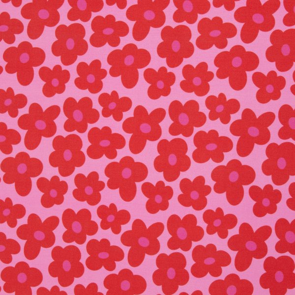 Viskosejersey Happy Flowers by Cherry Picking pink