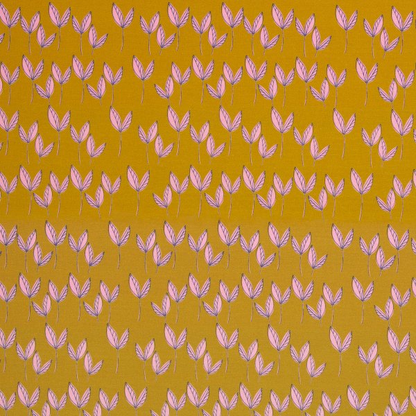 Canvas Dancing Leaves by Emjo Design, senf