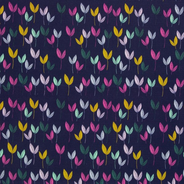 Canvas Dancing Leaves by Emjo Design, dunkelblau