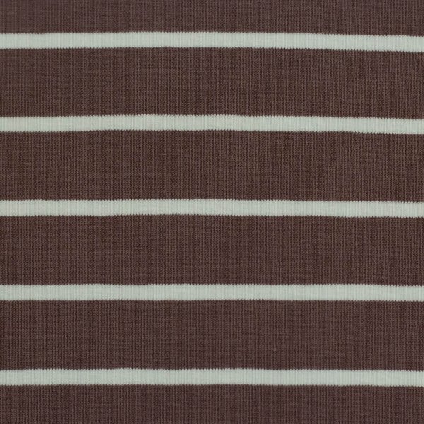 Baumwolljersey -Isa- Streifen – Chocolate / Cream
