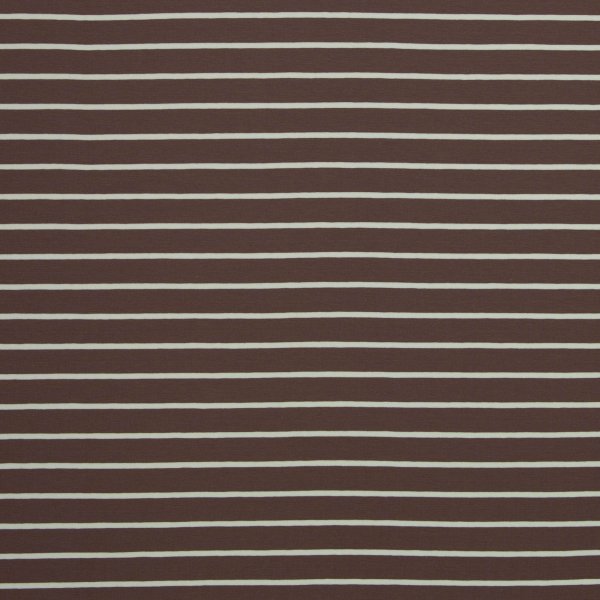 Baumwolljersey -Isa- Streifen – Chocolate / Cream