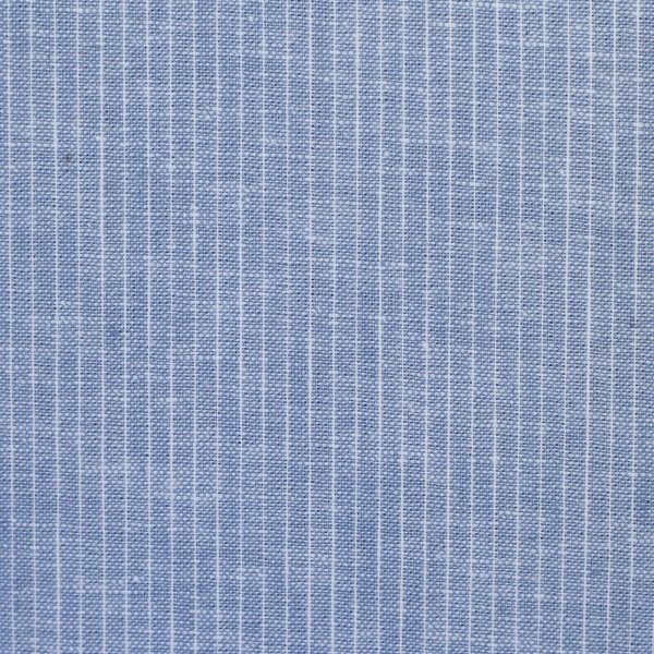 Leinen- Baumwoll Mischgewebe "Paul" hellblau meliert gestreift