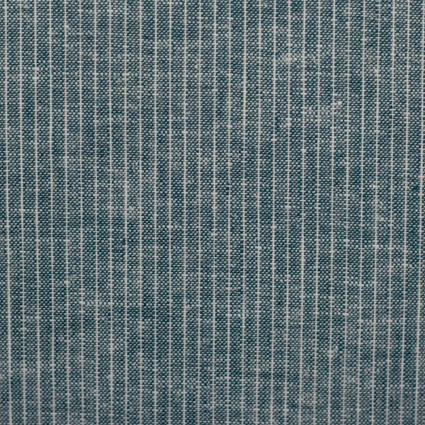 Leinen- Baumwoll Mischgewebe "Paul" petrol meliert gestreift