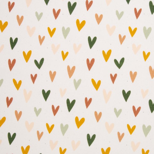 Rippjersey Hearts ocker/grün/weiß