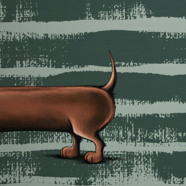 Panel French Terry Dachshund Berny by Thorsten Berger smaragd