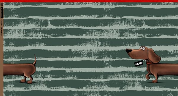 Panel French Terry Dachshund Berny by Thorsten Berger smaragd