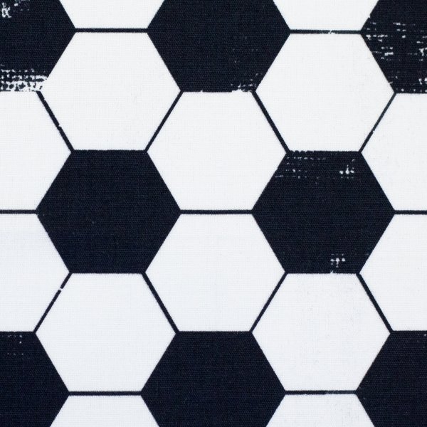 Baumwolle Webware Swafing Fussball schwarz/ weiss