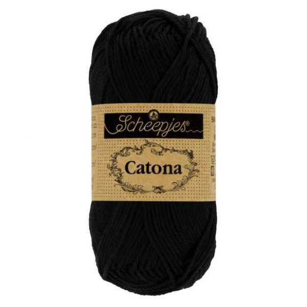 MINI Scheepjes Catona Baumwollgarn 10g  - black / schwarz