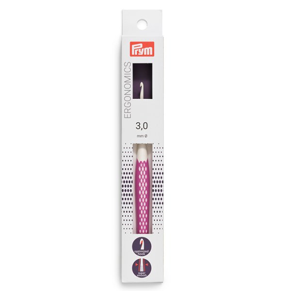 PRYM Ergonomics Wollhäkelnadel 3,0 mm Länge 16 cm