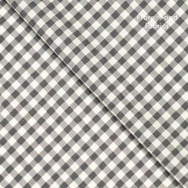 Baumwolle Seersucker - Checks weiss/grau