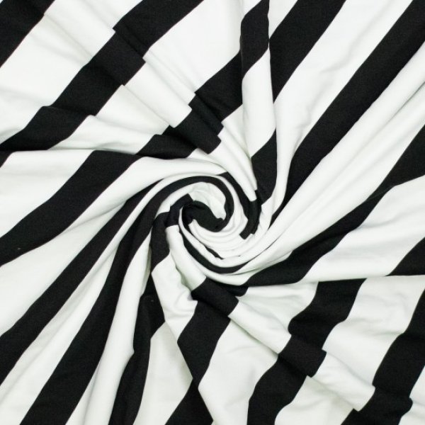 French Terry Diagonale Streife black/white