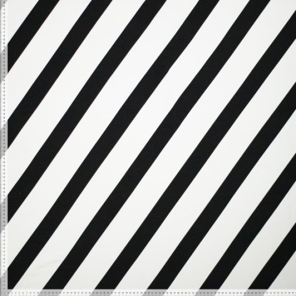 French Terry Diagonale Streife black/white