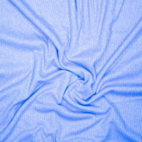 Strickstoff gestreift Melange – Hellblau