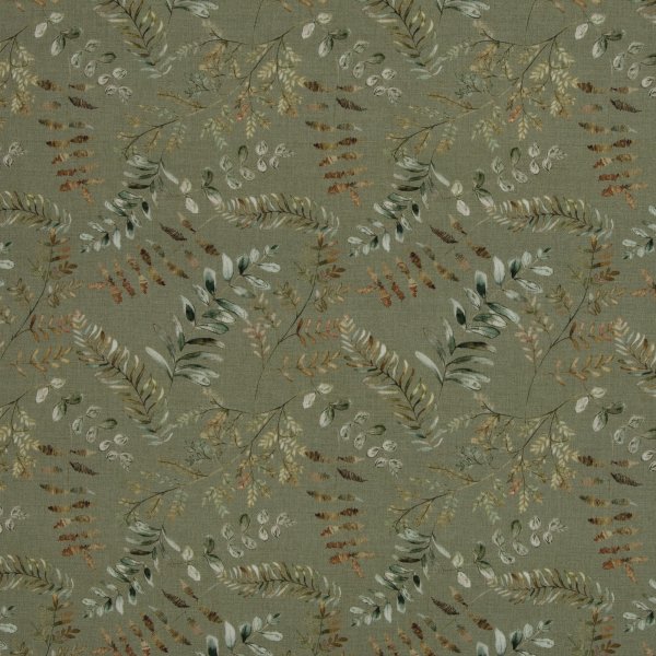 Baumwoll Canvas Herbstzaube – Blätter & Farne, altmint