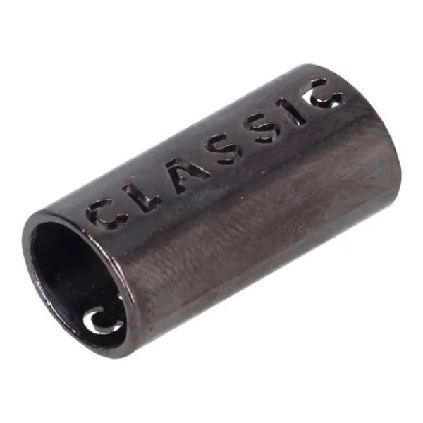 2 Stück Kordelenden nickel schwarz / gunmetal für Kordeln bis 8mm