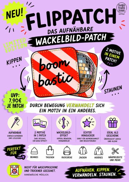 Flippatch - das aufnähbare Wackelbild-Patch - DACKEL / LEO