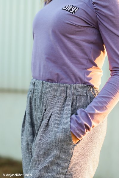 Leinen- Baumwoll Mischgewebe "Paul" mint meliert