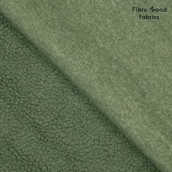 Fibre Mood | Knit Sheepskin | Teddy Teddystoff | Teddyplüsch | Boucle-Optik | grün