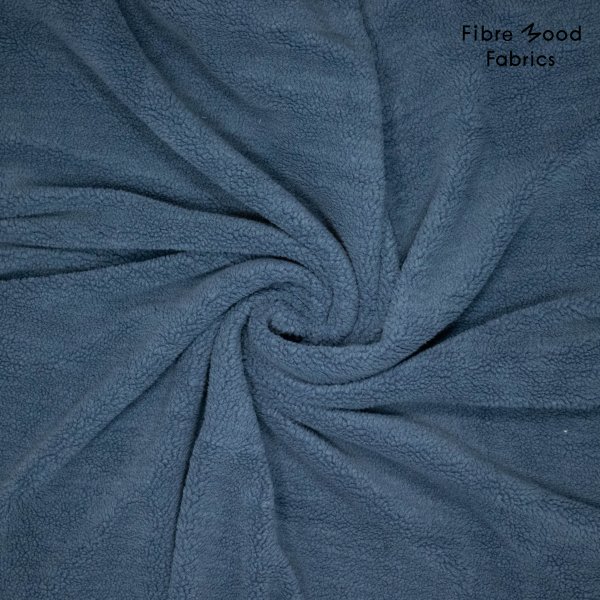 Fibre Mood | Knit Sheepskin | Teddy Teddystoff | Teddyplüsch | Boucle-Optik | jeansblau