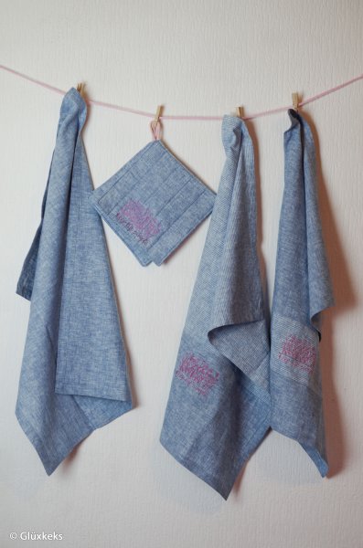 Leinen- Baumwoll Mischgewebe "Paul" hellblau meliert