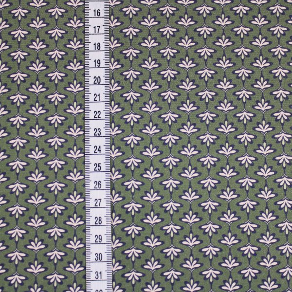 Baumwollwebware Geometric auf grün