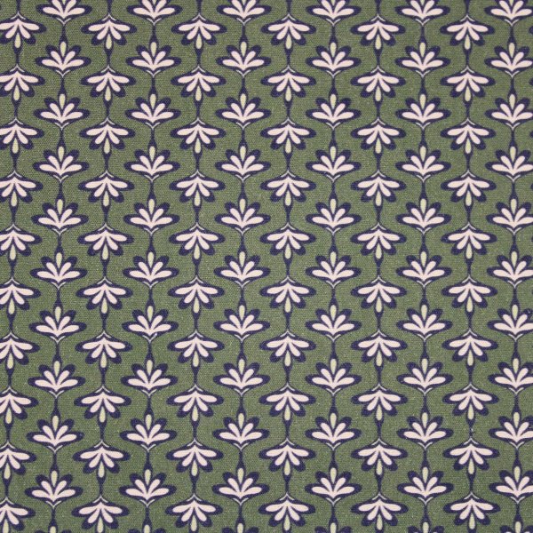 Baumwollwebware Geometric auf grün