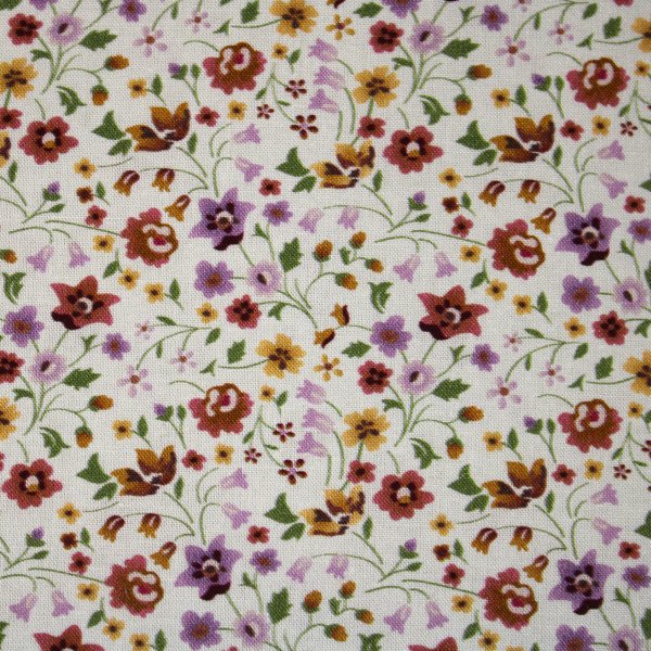 Popeline Baumwolle romantisches Blumenmeer zartes grau