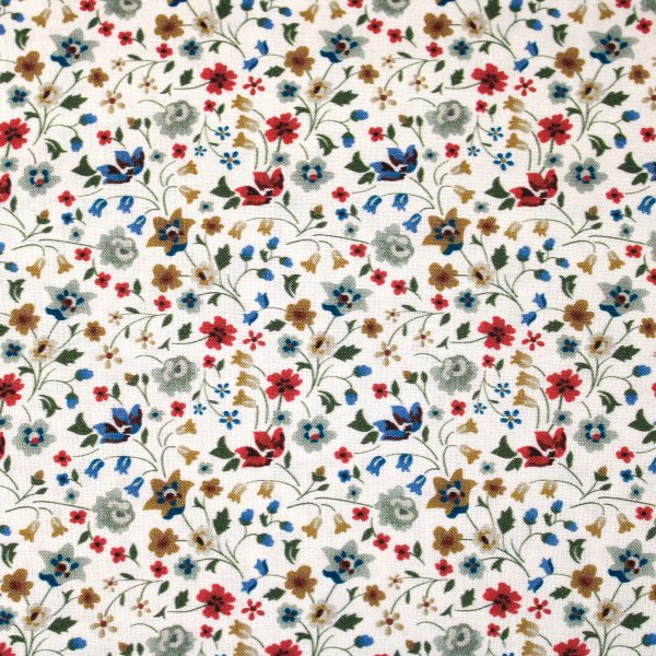 Popeline Baumwolle romantisches Blumenmeer creme