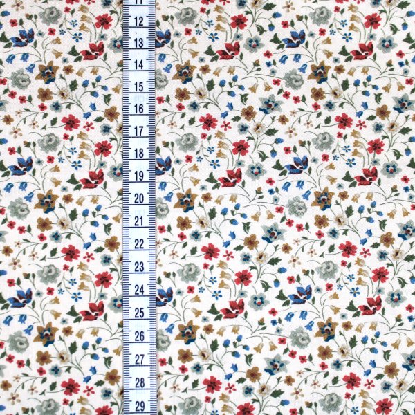 Popeline Baumwolle romantisches Blumenmeer creme